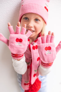Knitted gloves cheerful cherry | 7-10 jaar | Rockahula