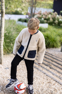 Jacket sleeping lion | Sky captain blue/teddy | Gosoaky