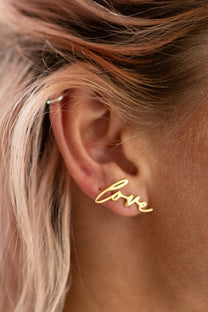 Oorbellen love & hearts | Goud | Studio Poespas