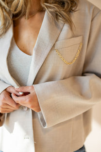 Oversized cropped blazer Jackie | Sand | Refined Department