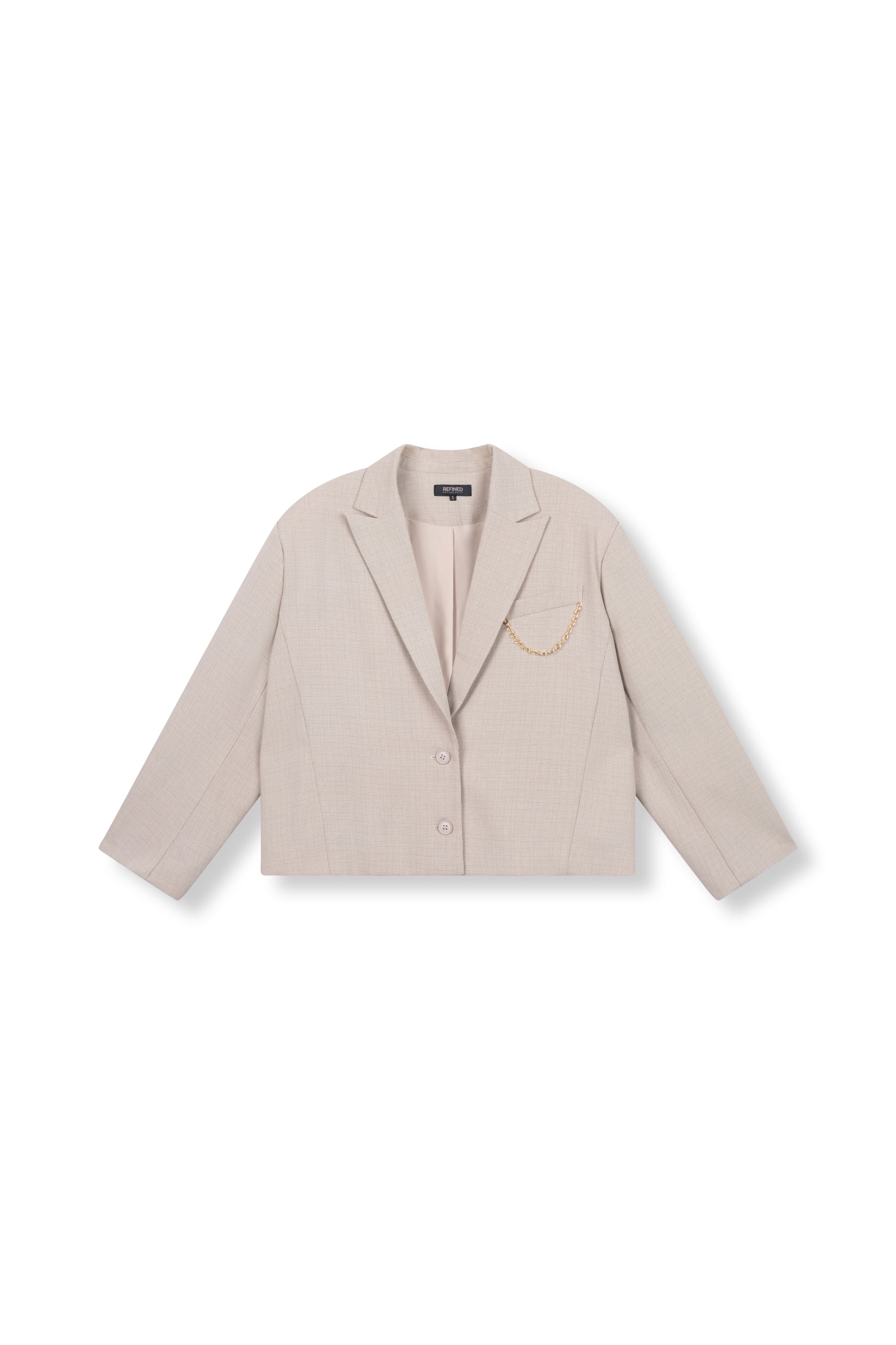 Oversized cropped blazer Jackie | Sand | Refined Department