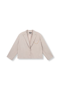 Oversized cropped blazer Jackie | Sand | Refined Department