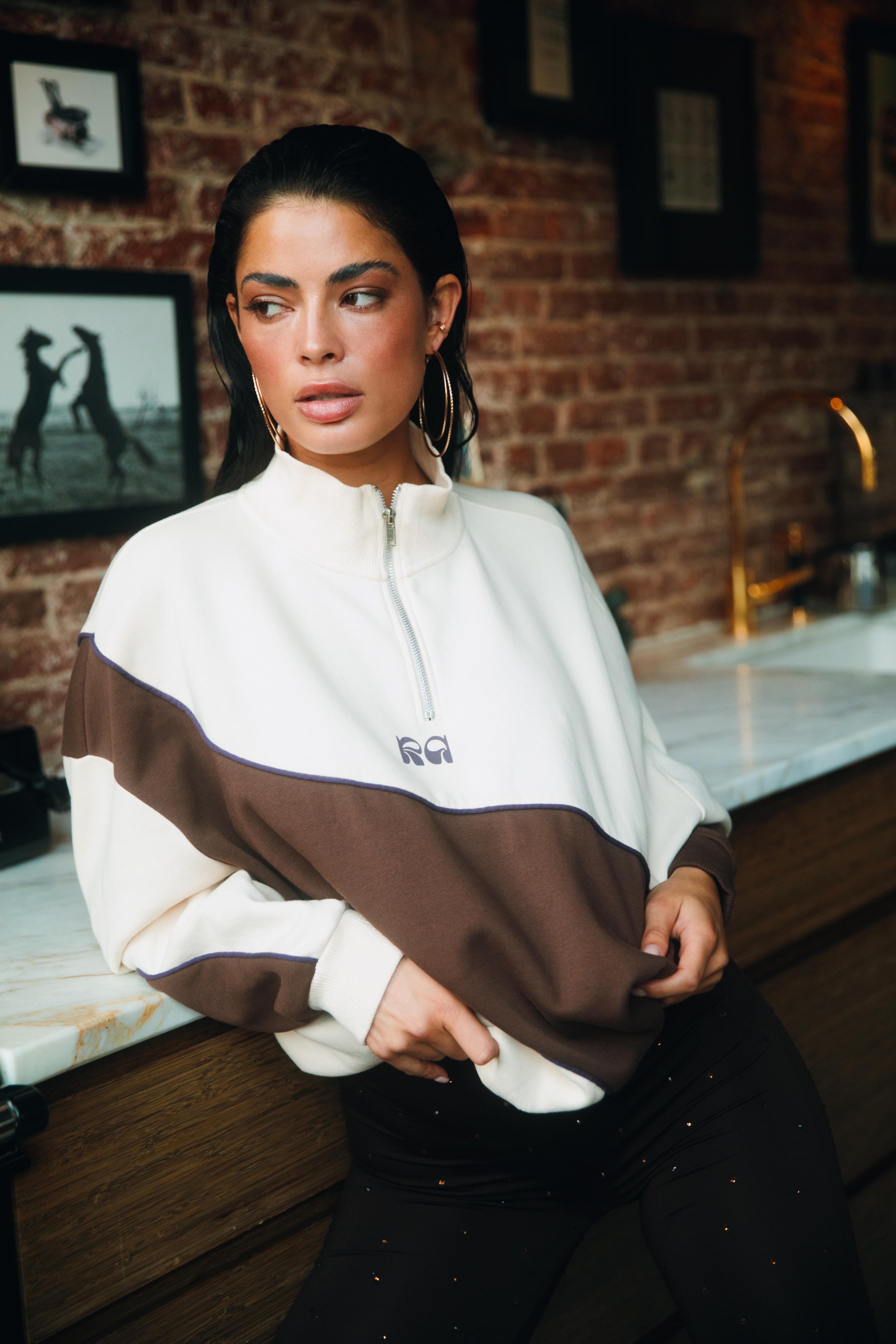 Oversized zipper sweater Fadey | Multi colour | Refined Department