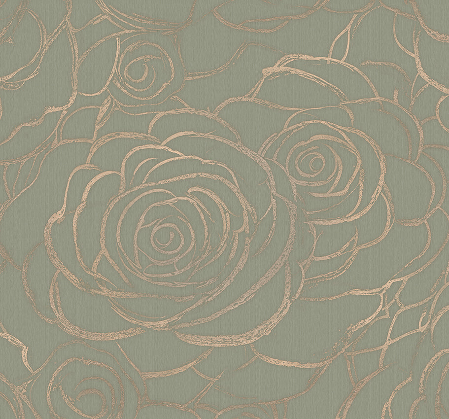 Behang Wild Roses | Mint