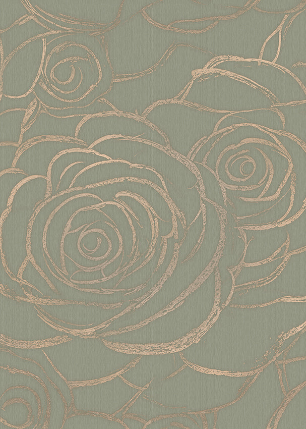 Behang Wild Roses | Mint | Staaltje