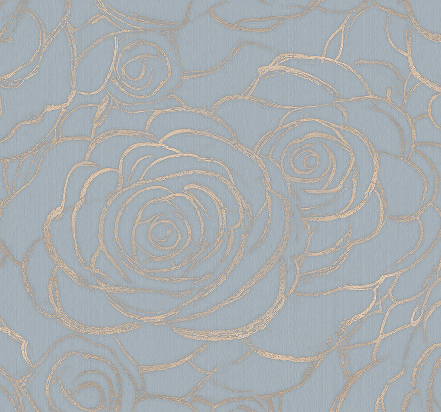 Behang Wild Roses | Blue