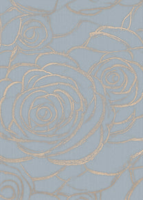 Behang Wild Roses | Blue