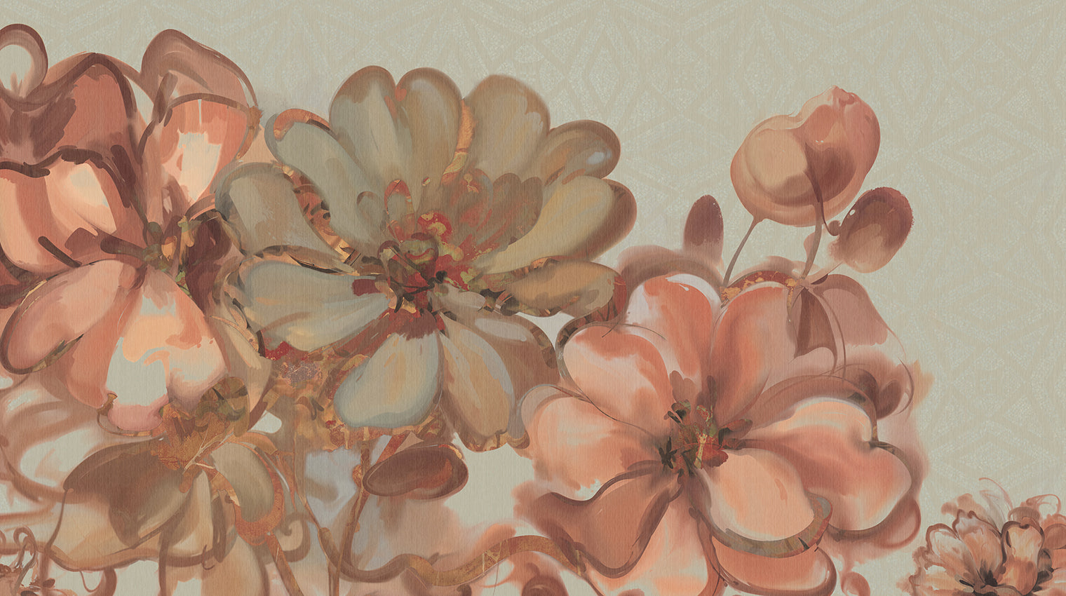 Behang Blush Flowers | Mint