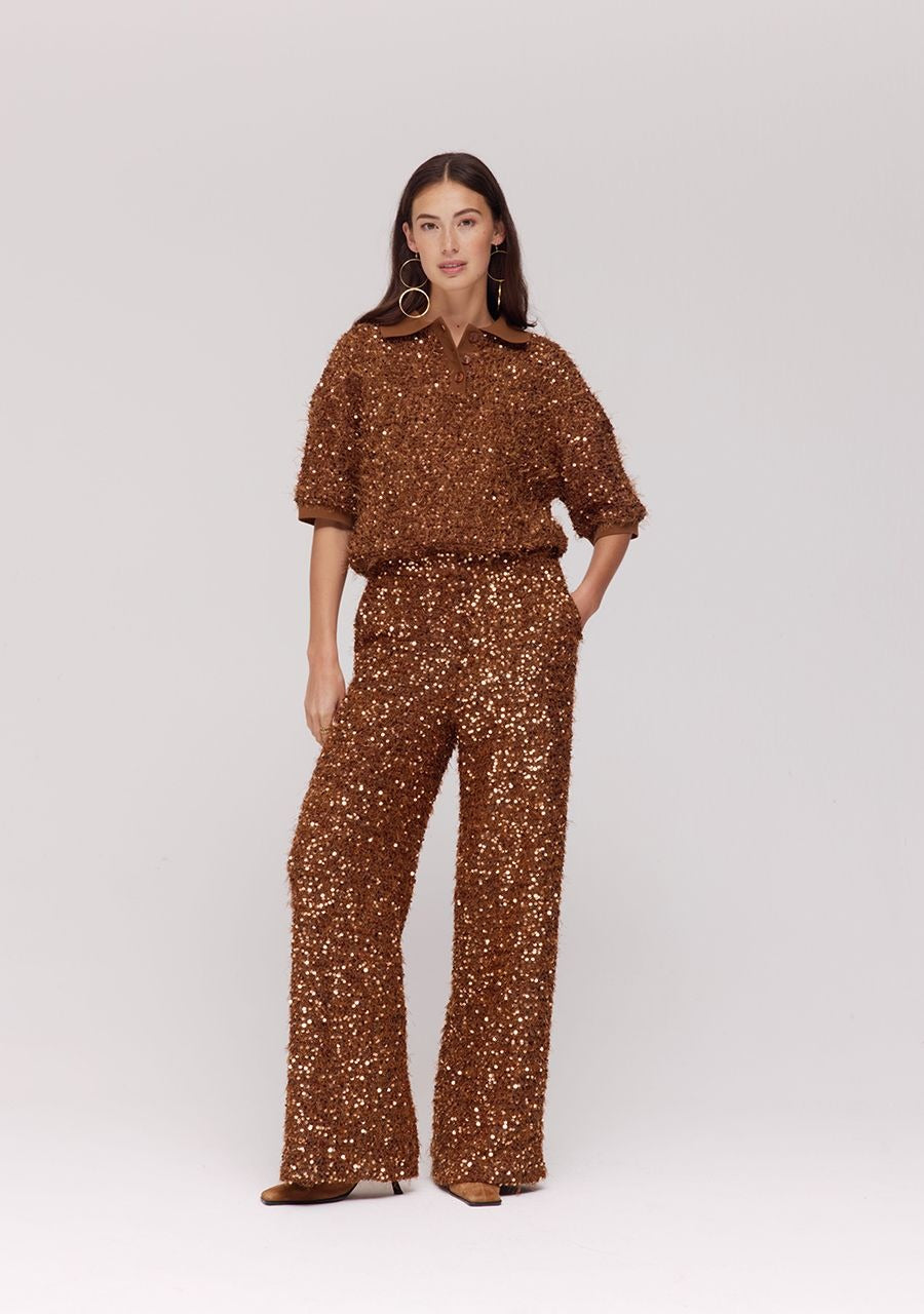 Pants Holly | Bronze sequin | Harper & Yve
