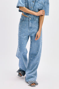 Pearl denim pants Payton | Blue denim | Refined Department