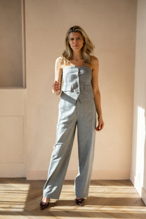 Relaxed pants Kalea | Light grey | Refined Department