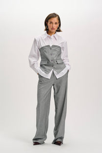 Relaxed pants Kalea | Light grey | Refined Department