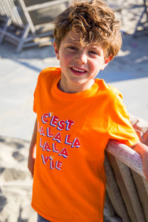 Shirt C'est La Vie kids | Orange | Studio Poespas