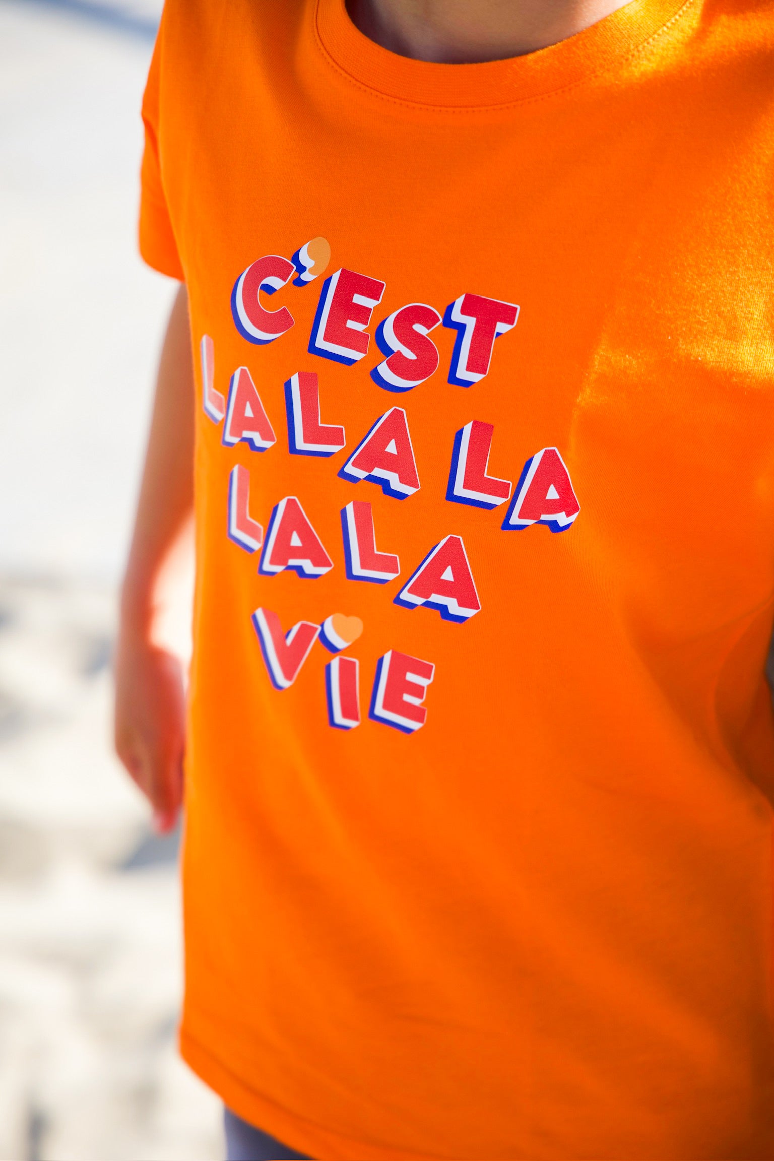 Shirt C'est La Vie kids | Orange | Studio Poespas