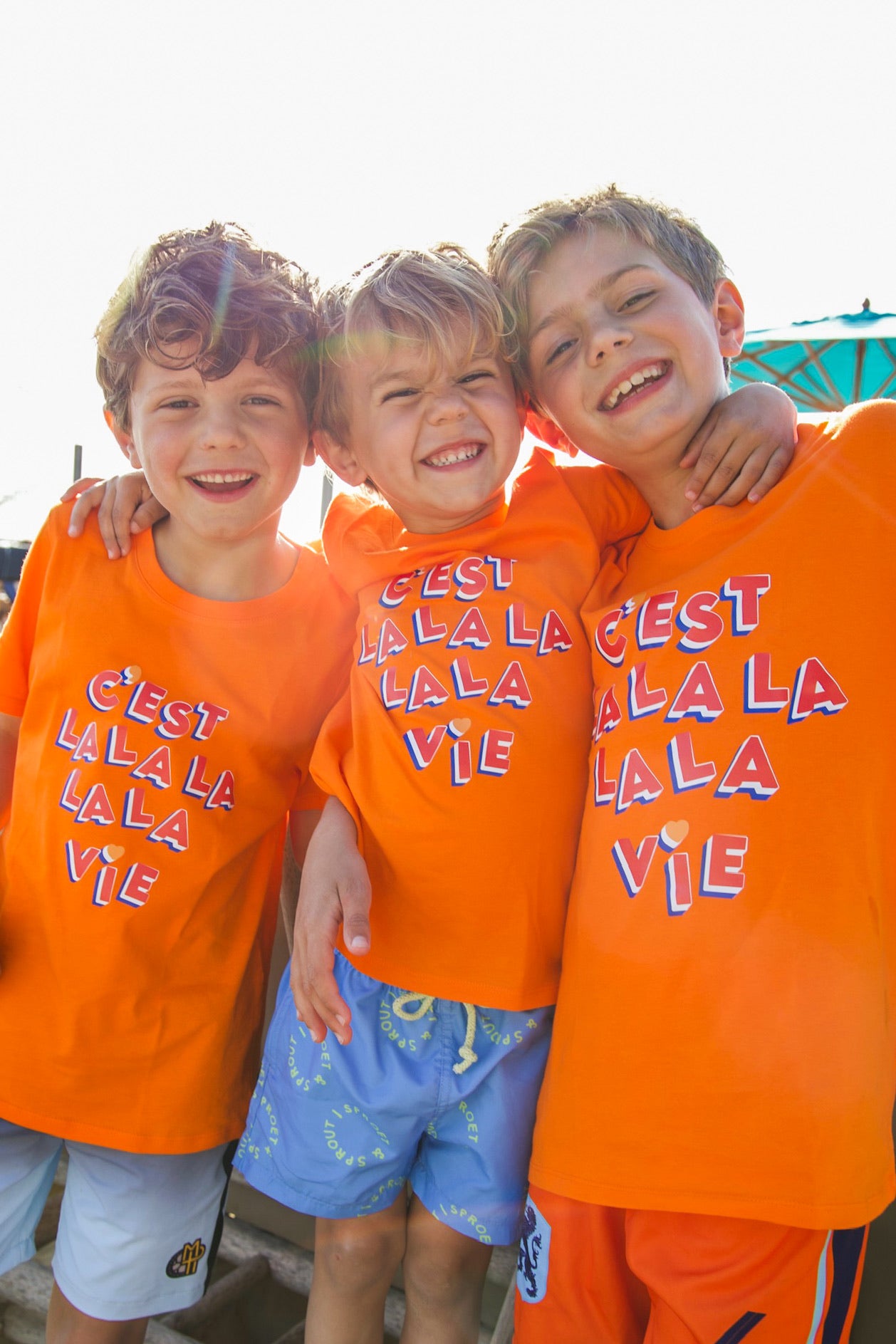 Shirt C'est La Vie kids | Orange | Studio Poespas