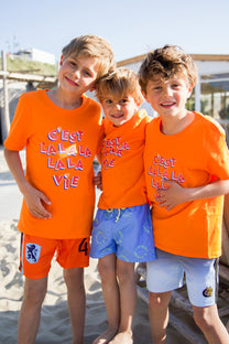 Shirt C'est La Vie kids | Orange | Studio Poespas
