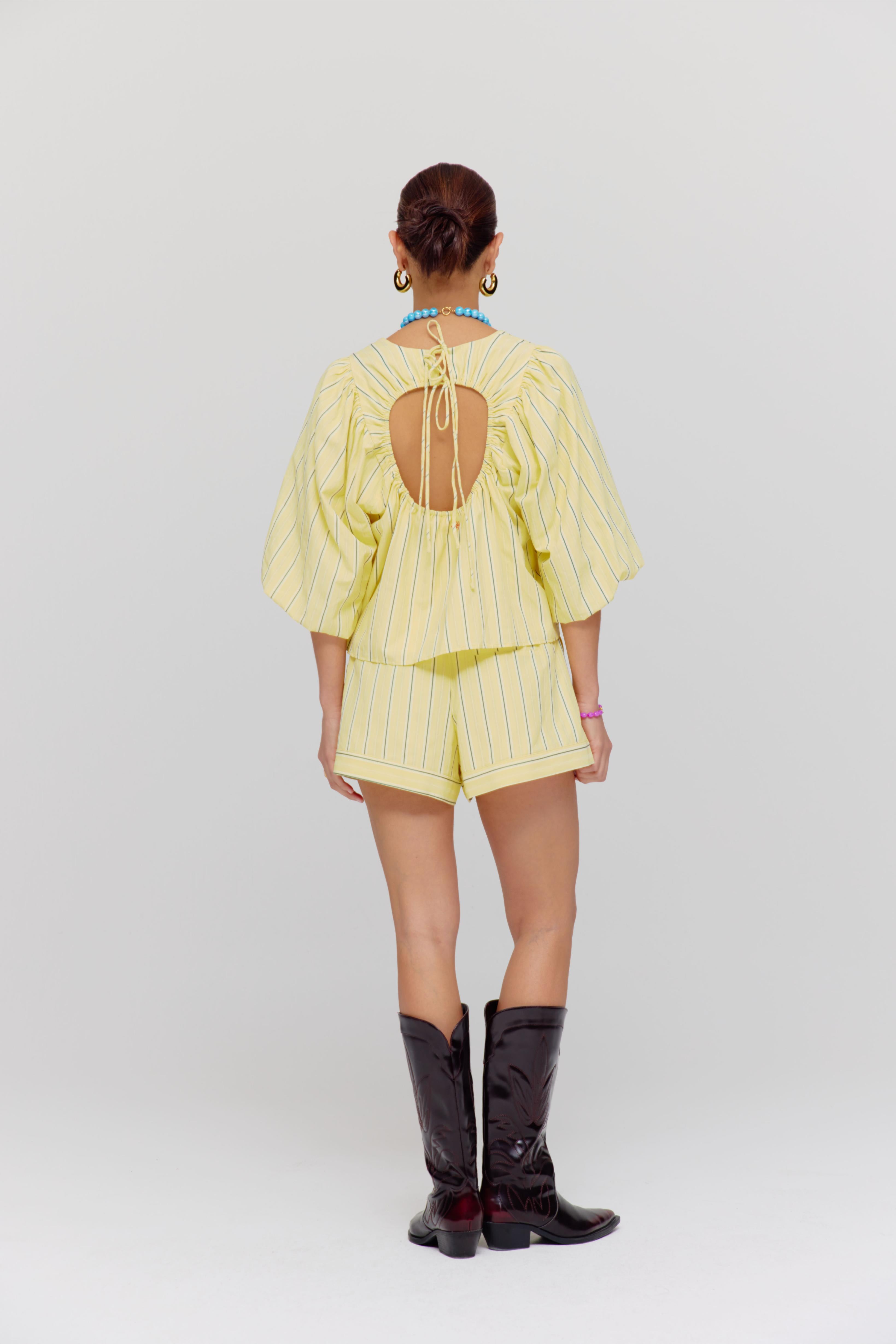 Short Yessie | Yellow stripe | Harper & Yve