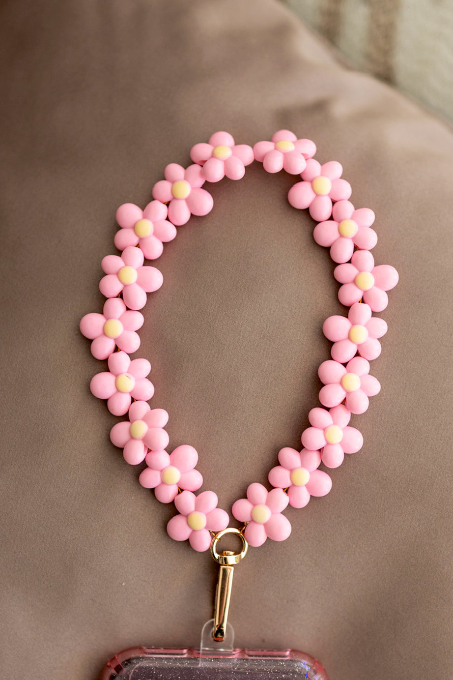 Phone cord Flowers | Soft pink | Studio Poespas