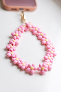 Phone cord Flowers | Soft pink | Studio Poespas