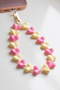 Telefoonkoord Sugar Hearts | Pink yellow | Studio Poespas