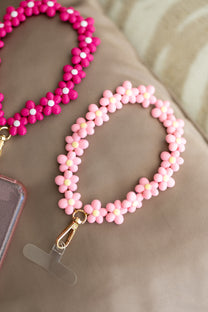 Phone cord Flowers | Soft pink | Studio Poespas