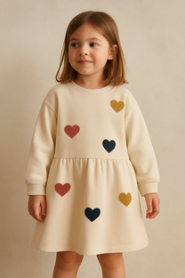Sweat dress Lou Terry | Multi heart | Konges Slojd
