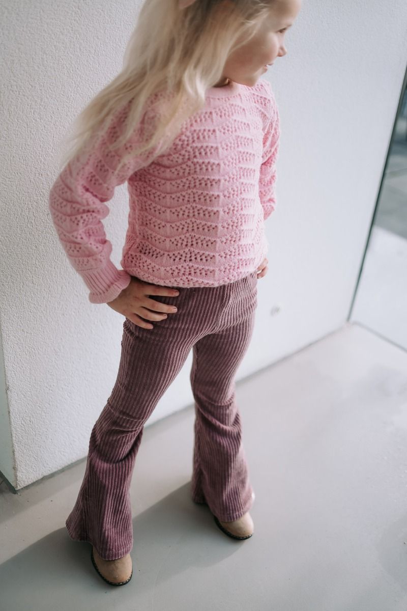 Be flared broek | Wistful Mauve | Navy/Studio Poespas