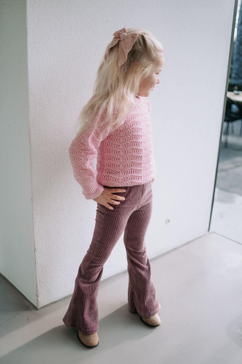 Be flared broek | Wistful Mauve | Navy/Studio Poespas