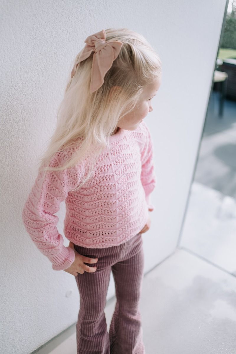 Be flared broek | Wistful Mauve | Navy/Studio Poespas