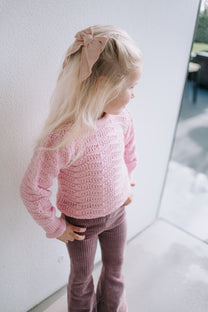 Be flared broek | Wistful Mauve | Navy/Studio Poespas