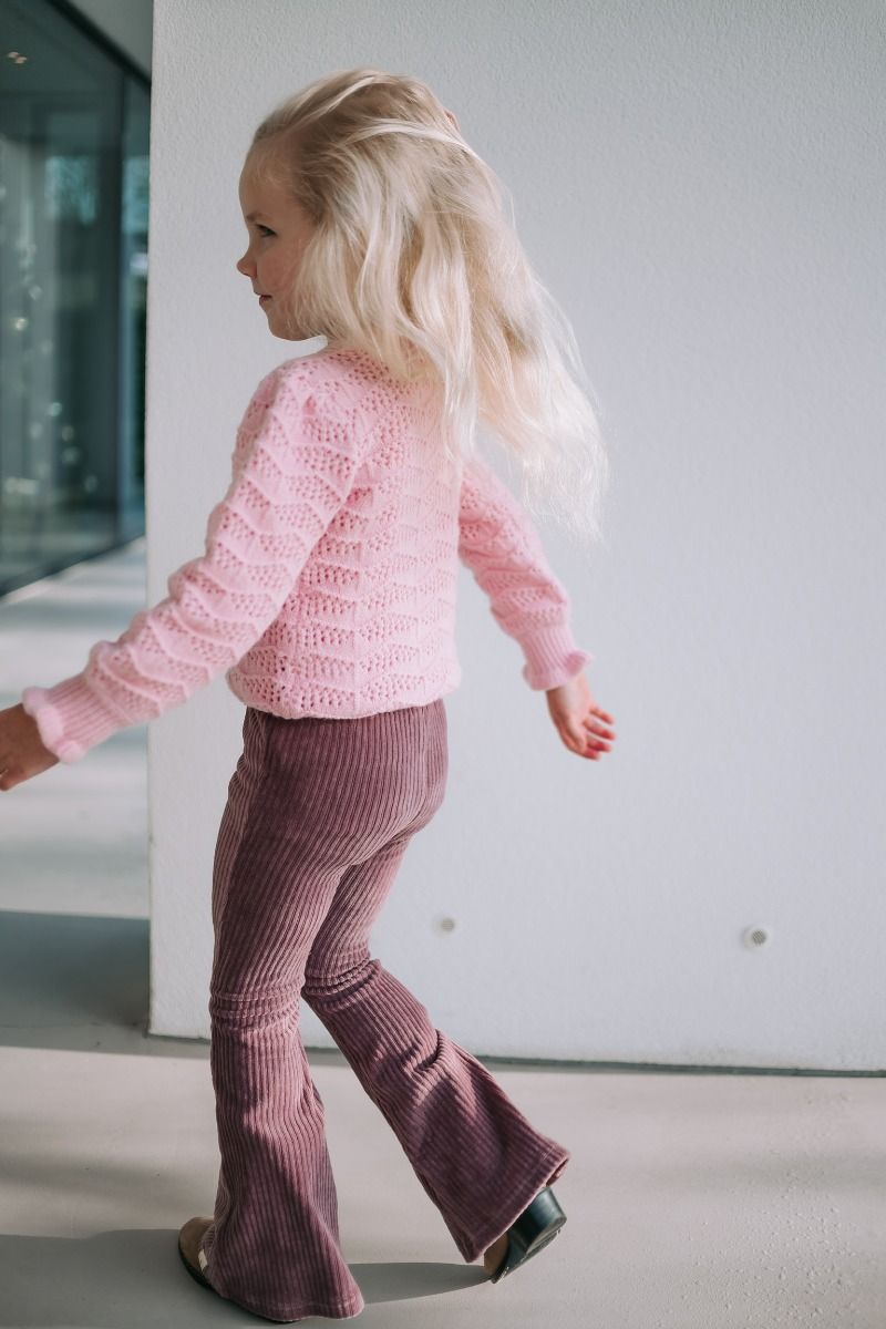 Be flared broek | Wistful Mauve | Navy/Studio Poespas