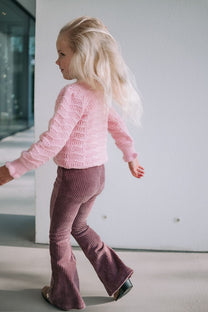 Be flared broek | Wistful Mauve | Navy/Studio Poespas