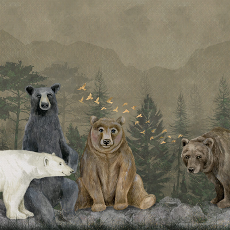 behang beren vooraanzicht