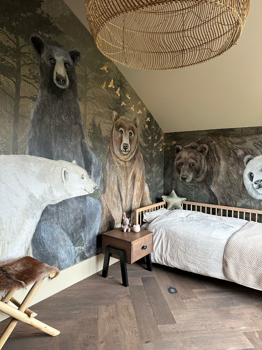 behang beren babykamer