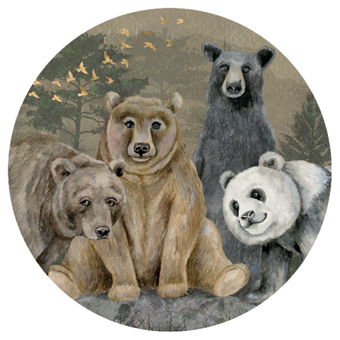 Wallpaper Circle Bears | Sample