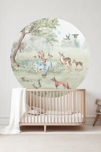 Wallpaper circle Forest animals | ⌀ 145 cm