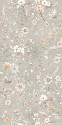 Behang vintage flowers bloemen groen baan