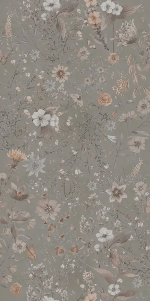 Behang Vintage flowers | Groen