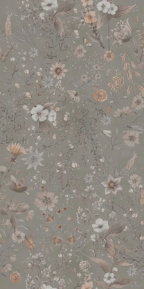 Behang Vintage flowers | Groen