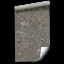 SALE | Behang Vintage flowers | Groen | Patroonbehang