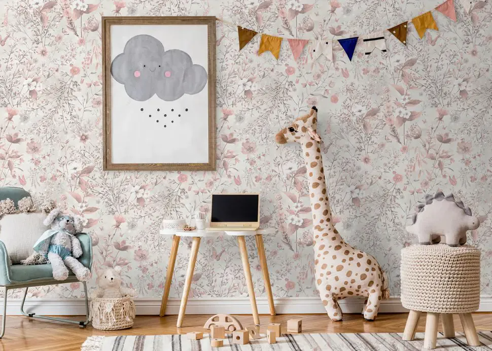 Behang vintage flowers bloemen