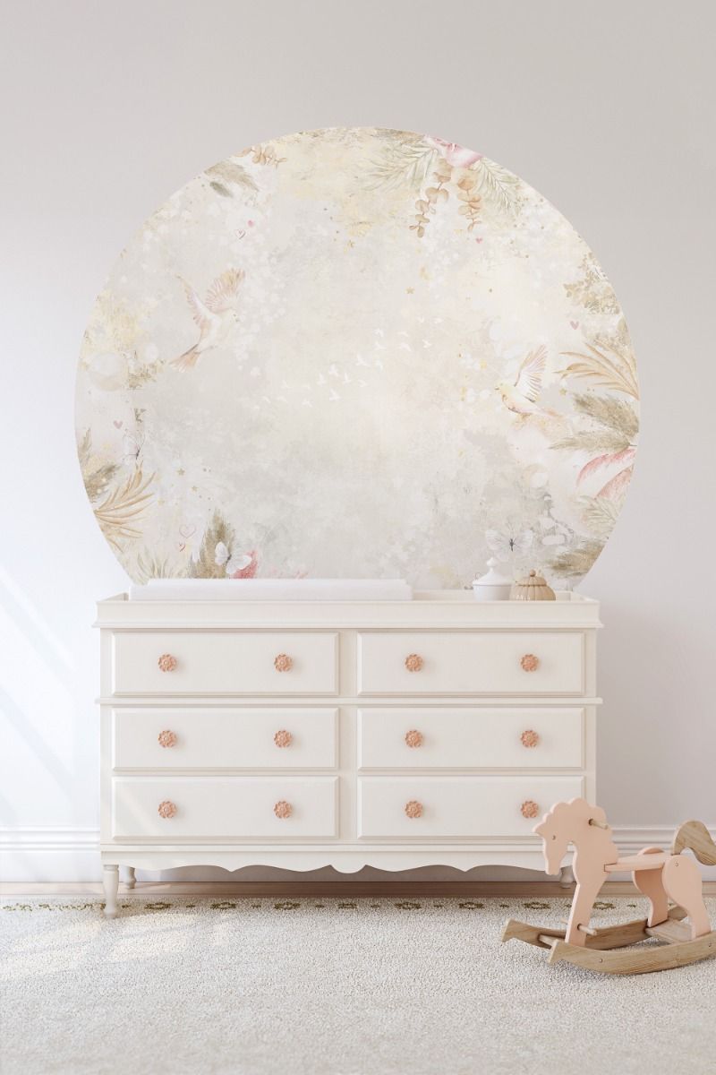 Wallpaper circle Boho Feathers | ⌀ 145 cm