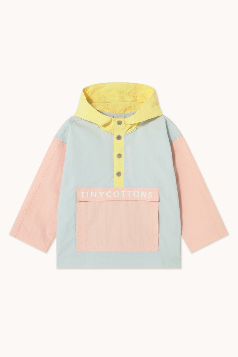 Color block jacket | Pastel blue:mellow yellow | Tinycottons 1