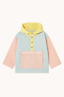 Color block jacket | Pastel blue:mellow yellow | Tinycottons 1