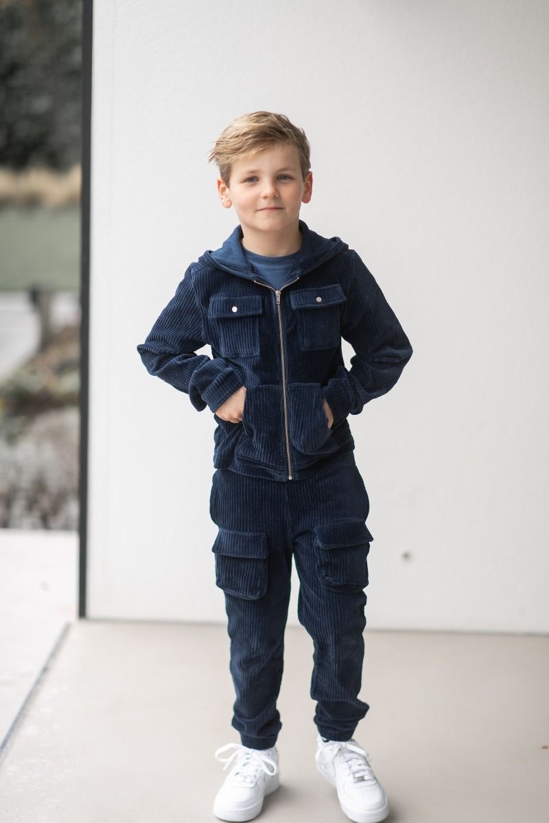 Cardigan rib | Cool indigo | Studio Poespas