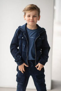 Cardigan rib | Cool indigo | Studio Poespas