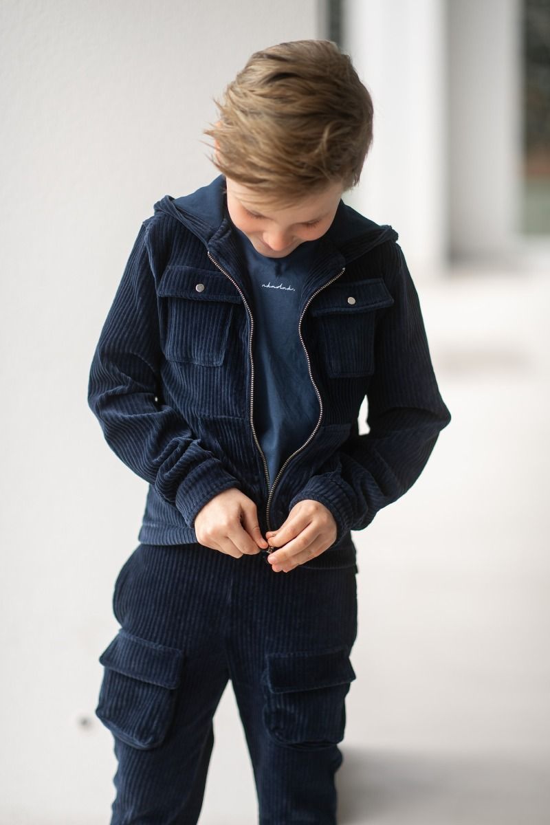 Cardigan rib | Cool indigo | Studio Poespas