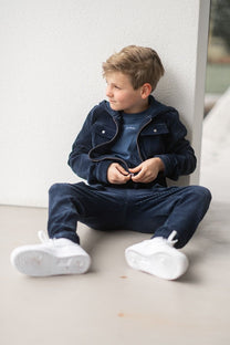 Cardigan rib | Cool indigo | Studio Poespas