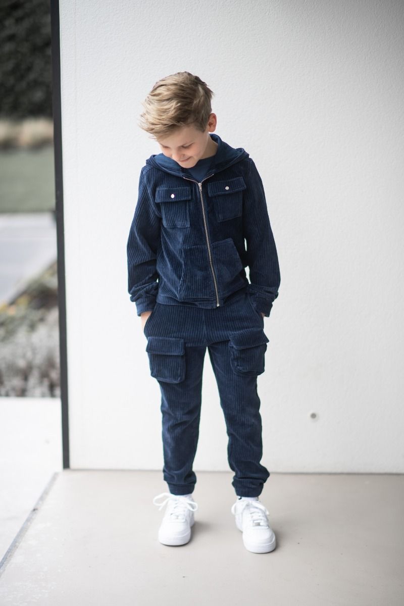 Cardigan rib | Cool indigo | Studio Poespas