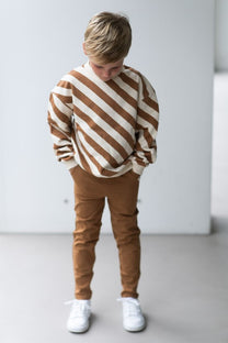 Chino broek | Biscuit | Navy Natural